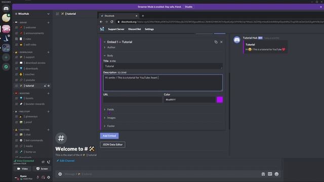 Tutorial how to get embed text with webhook on discord ! (Easy & Simple) - Discord Tutorial смотреть онлайн