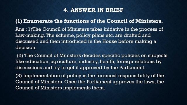 Class 8 Civics Chapter 3: Question & Answers of - The Union Executive смотреть онлайн