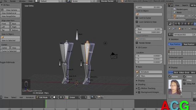 How to Create Foot IK without more Conrtol in blender 2 70 By ACG tutorials in Hazaragi смотреть онлайн