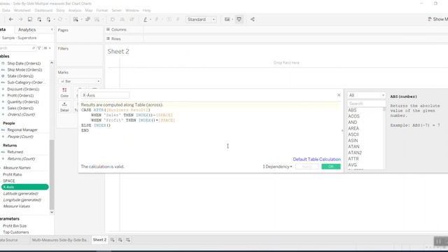 Tableau Tip: Multi-Measures Side By Side Bar Chart/ How to bring Measure Value into Calculated Fiel смотреть онлайн