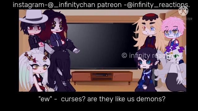 some uppermoons and muzan react to sukuna || demon slayer || Jujustsu kaisen смотреть онлайн