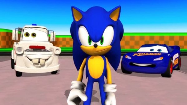 Future Cars 👻 Fabulous Lightning McQueen Vs Sonic Hedgehog Race 🕸️ Spiderman PacMan