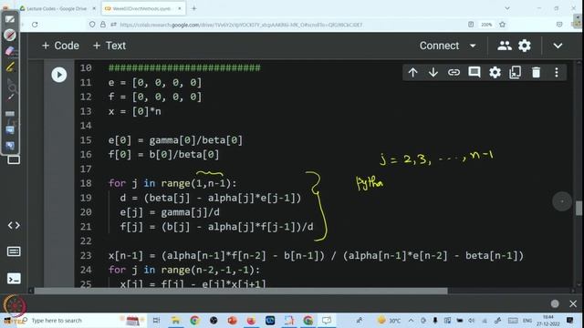 Week 3 : Lecture 14 : Tutorial Session - 3: Python Coding for Thomas Algorithm смотреть онлайн