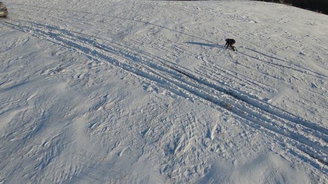 Mavic Air 2. Andreevka. Omsk region. Flying in winter is -10. Sergey on a snowboard смотреть онлайн