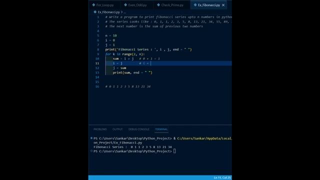 Write a Python program to generate the Fibonacci series up to a given number || Fibonacci series смотреть онлайн