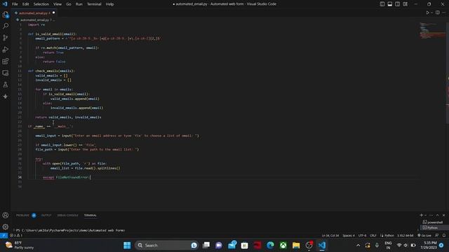 Email validation in Python | Python automation script | Python automation projects #python смотреть онлайн