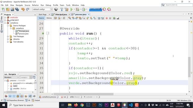 17 Creación de semáforo con Hilos en Java смотреть онлайн