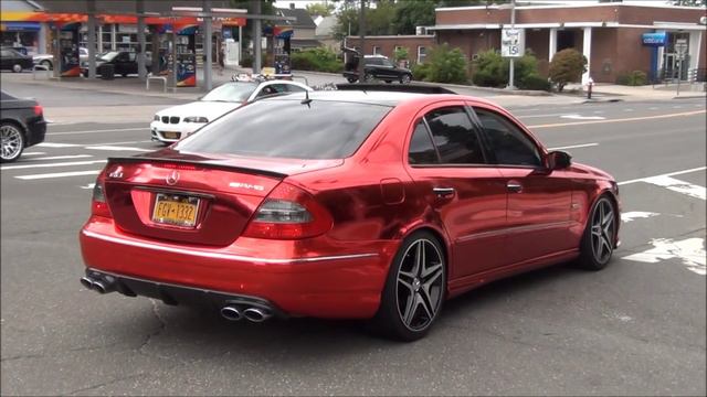 CHROME Red Wrap On Mercedes Benz E63 AMG !!! смотреть онлайн