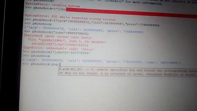 Working with dictionary-python IDE смотреть онлайн