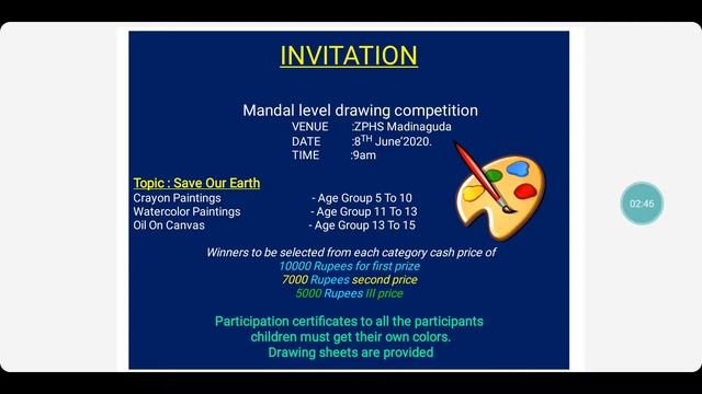 9th class English and 10th class English Creative Writing -Invitation - Drawing Competition |TS | A смотреть онлайн
