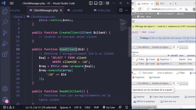 Formation PHP 8 : Comment écrire la méthode ReadClient sous PHP 8 - Vidéo Tuto смотреть онлайн