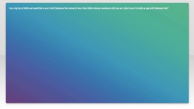 Can I use Kotlin with Codename One? смотреть онлайн