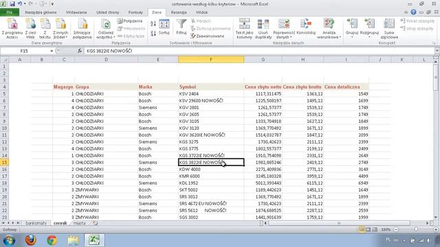 Excel - sortowanie według kilku kryteriów смотреть онлайн