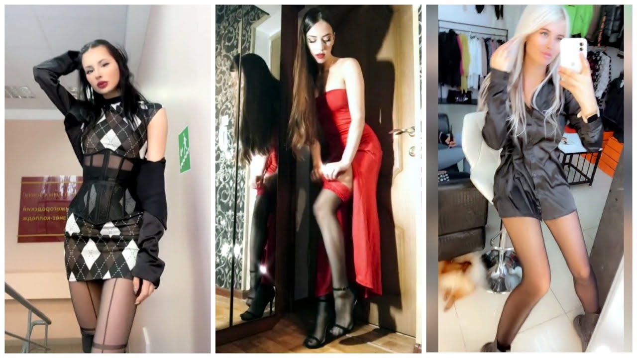 Sexy Nylon Pantyhose & Stocking Girls TikTok Collection#45