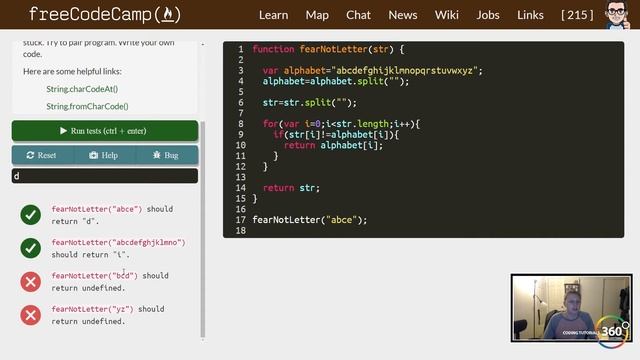Missing Letters: Intermediate Algorithm Scripting Free Code Camp смотреть онлайн