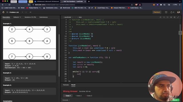 2. Add Two Numbers | Leetcode | Add digits of two linked lists and return their sum | Linked List смотреть онлайн