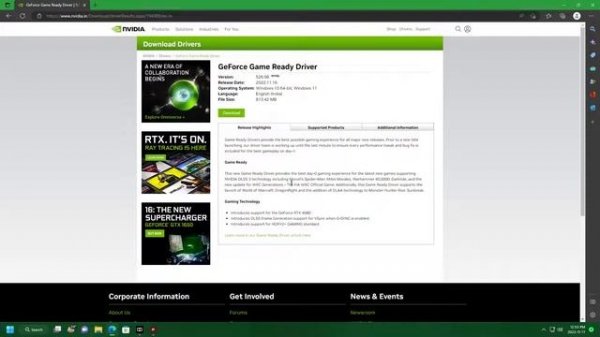 GeForce Game Ready Driver Version:526.98 WHQL
