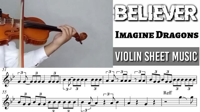 Free Sheet || Believer - Imagine Dragons || Violin Cover Sheet Music