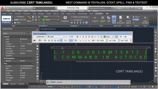 24 (DRAW TOOL) (T) MTEXT COMMAND, MATCH TEXT FORMATTING, STACK, SUPERSCRIPT, SUBSCRIPT etc.., смотреть онлайн