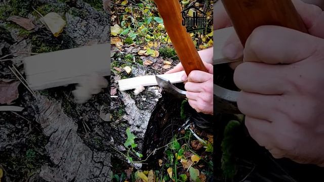 Как сделать огненное перо топором, розжиг огнивом смотреть онлайн