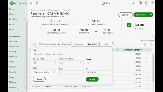 QuickBooks Online First Month Bank Reconciliation смотреть онлайн