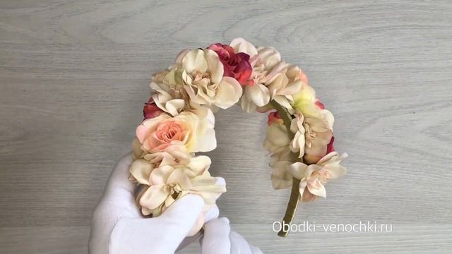 Видео обзор - ободок для волос с цветами "Мароко" смотреть онлайн