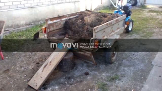 За навозом на мотоблоке Нева с прицепом смотреть онлайн