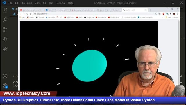 Python 3D Graphics Tutorial 14: Three Dimensional Clock Face Model in Vpython смотреть онлайн