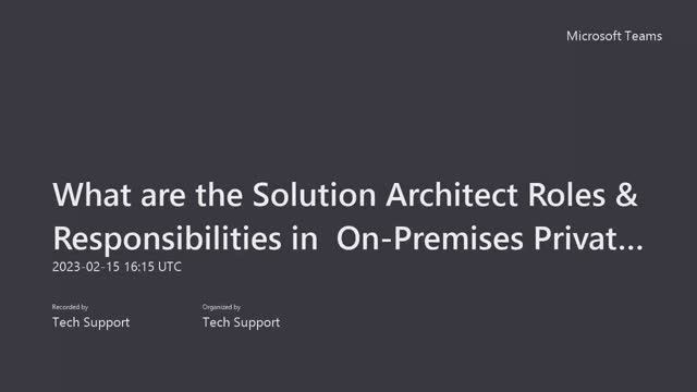 What are the Solution Architect Roles & Responsibilities in On-Premises Private Cloud Environment? смотреть онлайн