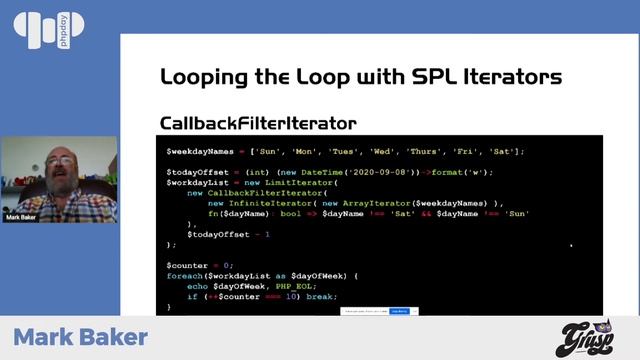 Looping the Loop with SPL Iterators - Mark Baker - phpday 2020 смотреть онлайн