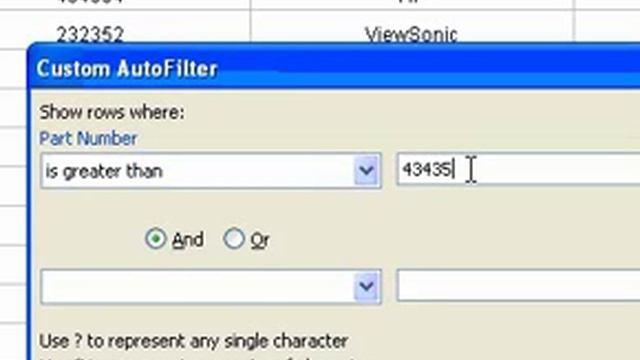 Microsoft Office Excel 2003 Filter a range смотреть онлайн