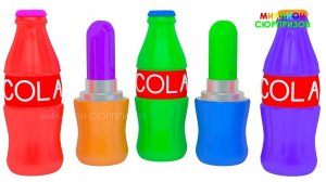 Учим цвета с Cola 3D Magic Liquids ¦ Учим цвета с 3Д Помадой для детей ¦ 3Д Анимация для малышей