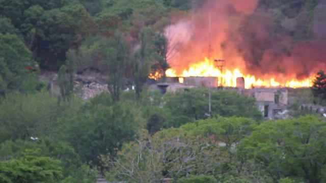 Начали тушить пожар в Фокино!!! смотреть онлайн