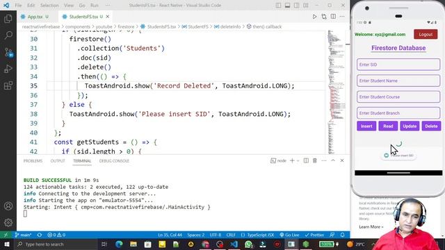 Delete Data in Firestore using React Native Typescript #51 | Dr Vipin Classes смотреть онлайн