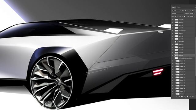 Car design / Car rendering tutorial / Photoshop rendering смотреть онлайн