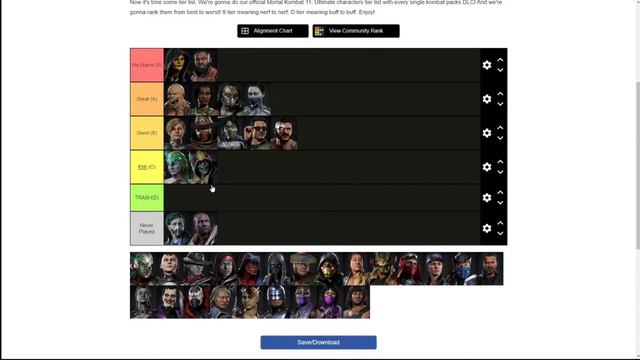 MORTAL KOMBAT 11 ULTIMATE TIER LIST! смотреть онлайн