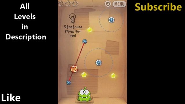iPhone: Cut the Rope walkthrough - Cardboard Box - level 1- 25, 3 Stars смотреть онлайн