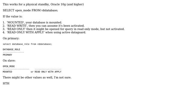 DevOps & SysAdmins: How can I tell if an Oracle database is mounted and activated? (5 Solutions!!) смотреть онлайн