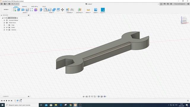 Fusion 360 Урок 3 - Построение ключа М10 #Fusion360