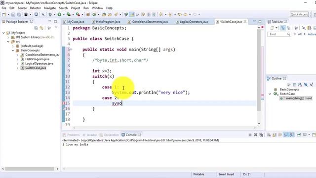 how to use switch case in java through eclipse in hindi part 23 смотреть онлайн