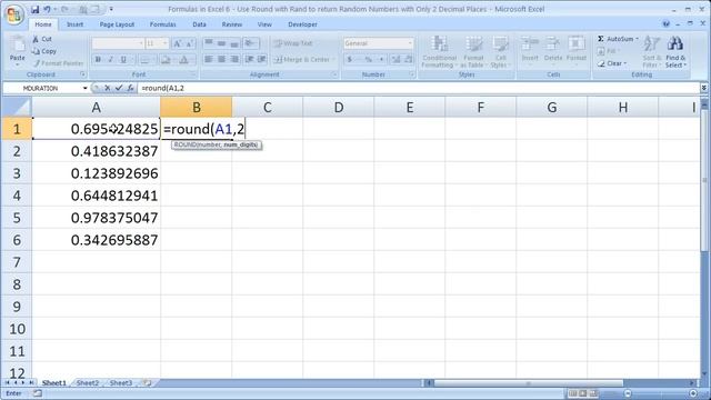 Functions/Formulas in Excel 6 - Use Round & Rand to return Random Numbers with 2 Decimal Places смотреть онлайн