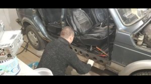 РЕСТАВРАЦИЯ ПОРОГА!! НА НИВУ 5 ДВЕРНУЮ.ПОРОГИ ОТ 3 ДВЕРНОЙ.ПРИДУМАЙ СВОИМИ РУКАМИ!!!