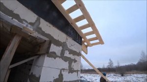 ?Обрешётка под Шифер готова. Фронтоны кровли❕ Односкатная крыша над гаражом своими руками✌!