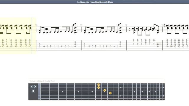 Led Zeppelin - Travelling Riverside Blues GUITAR 2 TAB смотреть онлайн