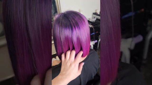 яркое окрашивание в технике Airtouch + стрижка #парикмахеружгород #розовыеволосыужгород #airtouch смотреть онлайн