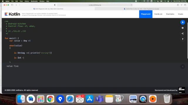Kotlin Control Flow: if, when, for, while - Basic examples смотреть онлайн
