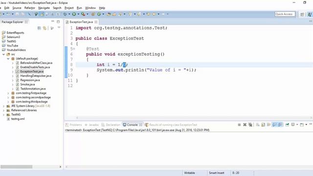 TestNG Exception Test смотреть онлайн