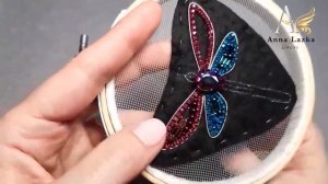 БРОШЬ СТРЕКОЗА мастер класс. Стрекоза из бисера. Embroidered brooch