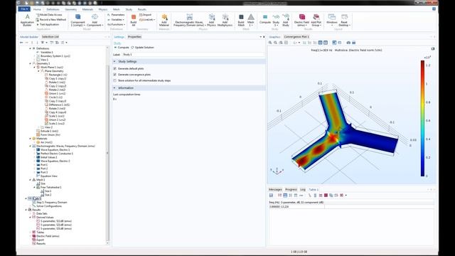 Расчёт ферритового циркулятора в COMSOL Multiphysics® смотреть онлайн