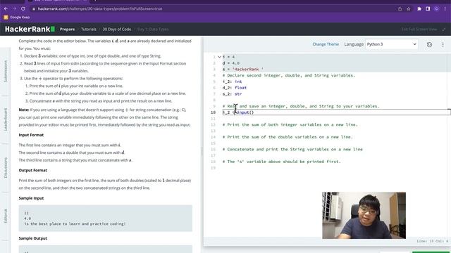 Python - Day 1 - Data Types - 30 Days of Code смотреть онлайн